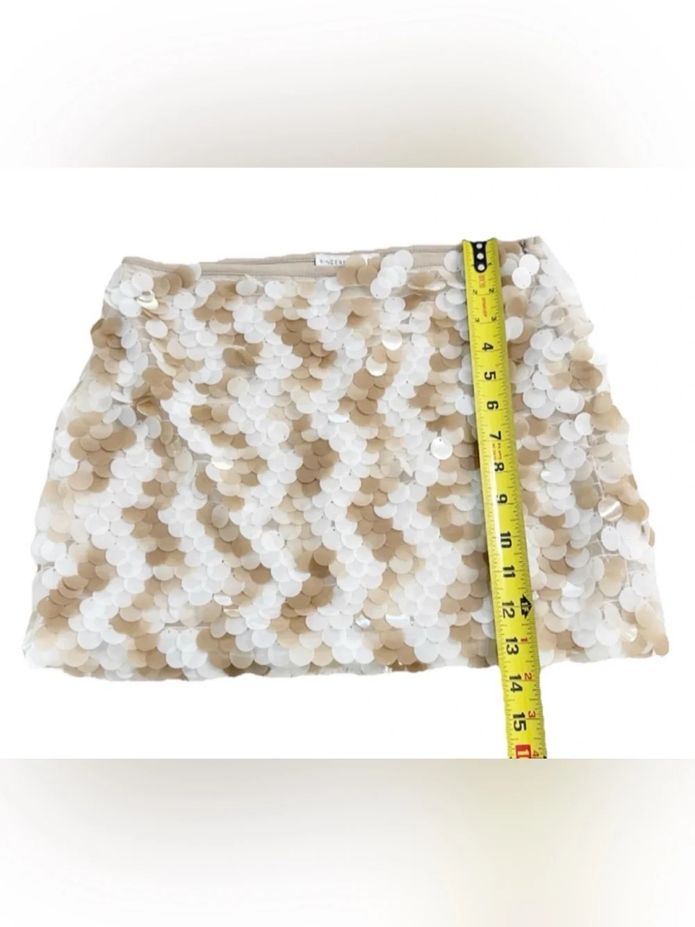 Sincerely Jules Champagne Sequin Mini Skirt Size Small ✨ - Picture 7 of 9